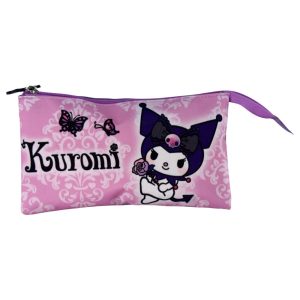 Hello Kitty Kuromi Purple triple pencil case