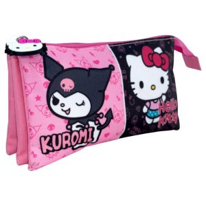 Hello Kitty & Kuromi triple pencil case
