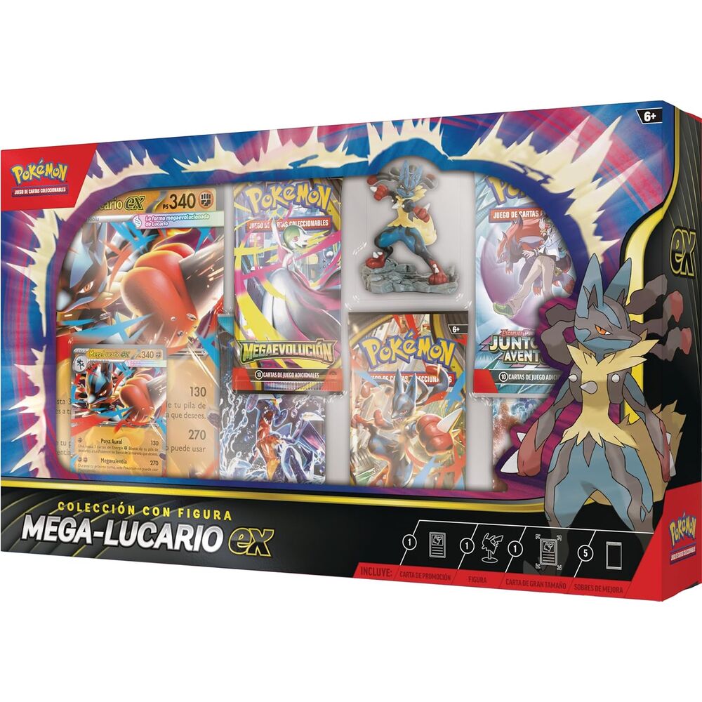 Latin American Pokemon Mega Lucario Ex Blister set collectible cards