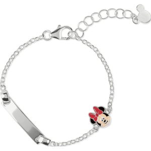 Disney Minnie plaque sterling silver bracelet