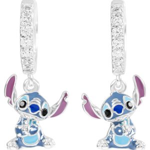 Disney Stitch Charm sterling silver earrings