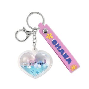 Disney Stitch & Angel Ohana Heart keychain