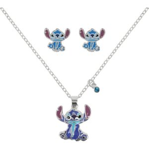 Disney Stitch necklace and earrings set