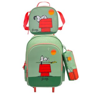 Panuts Snoopy Trolley set + pencil case + lunch bag
