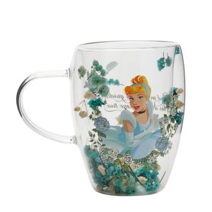 Disney Princess Cinderella floral decorative glass mug