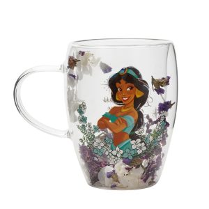 Disney Princess Jasmine floral decorative glass mug