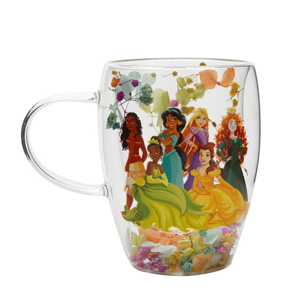 Disney Princess floral decorative glass mug - Image 2