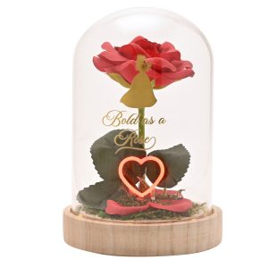 Disney Princess Belle florals in a clonche with neon light