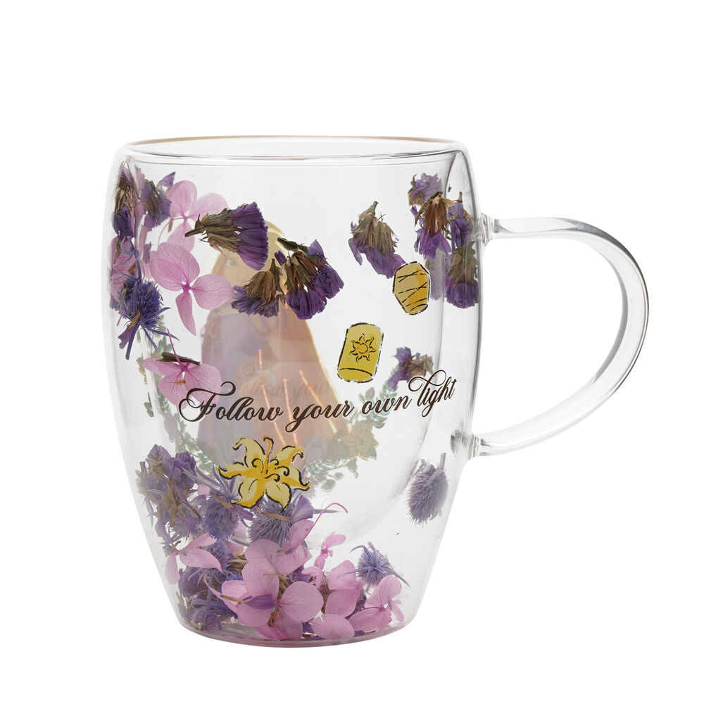 Disney Rapunzel floral decorative glass mug - Image 3