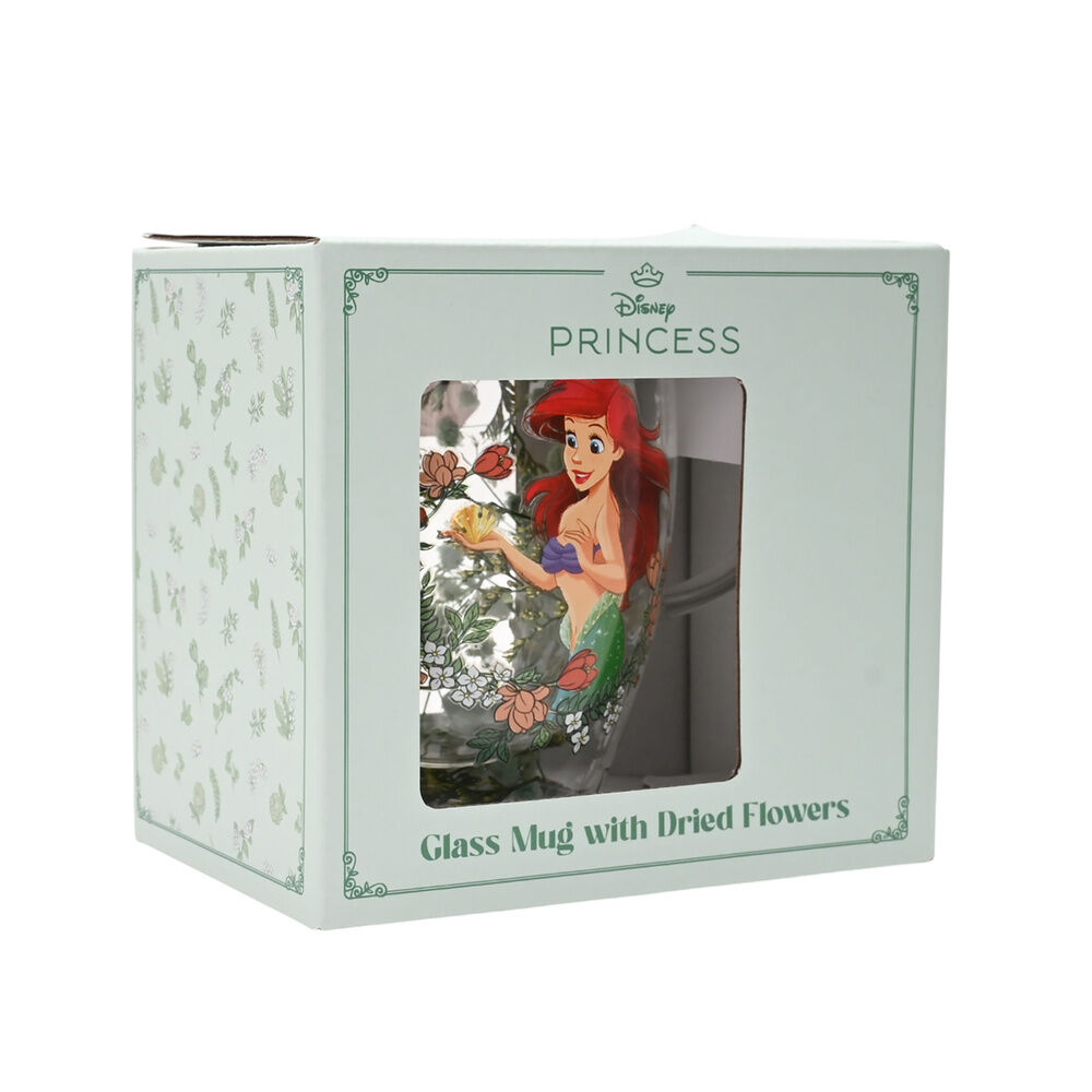 Disney Princess Ariel floral decorative glass mug - Image 4