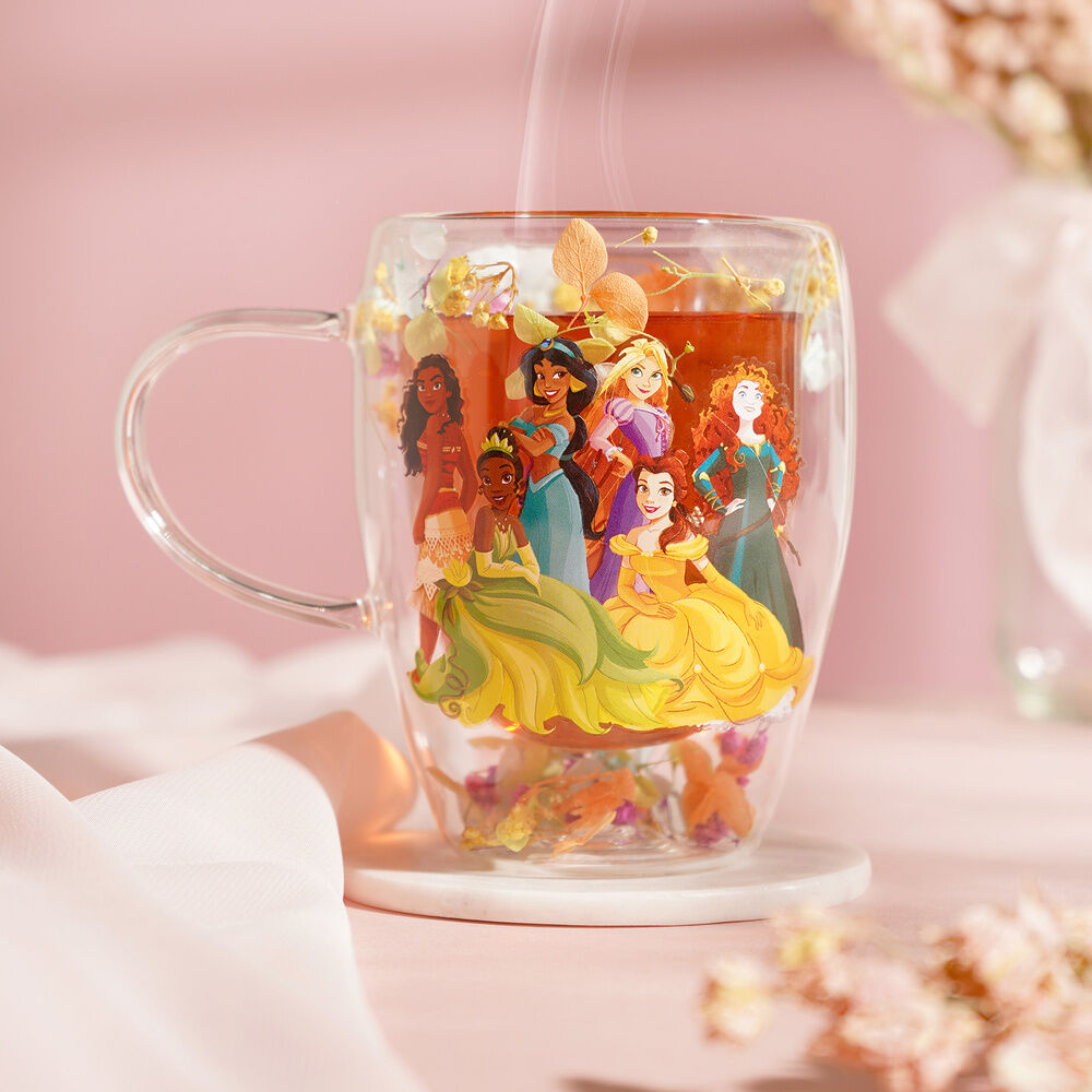 Disney Princess floral decorative glass mug - Image 5
