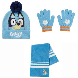 Bluey winter set snood hat gloves
