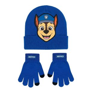 Paw Patrol Chase hat and gloves set