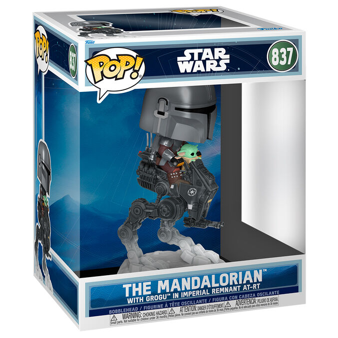 POP figure Rides Deluxe Star Wars Mandalorian & Grogu The Mandalorian with Grogu in Imperial Remnant AT-RT