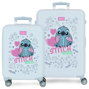 Disney Stitch Hearts ABS 2-piece trolley suitcase set 55/65cm