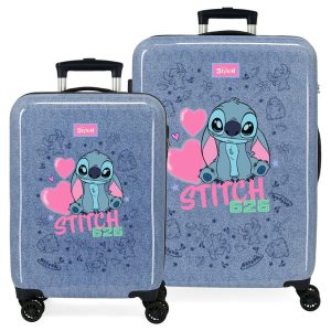 Disney Stitch Hearts ABS 2-piece trolley suitcase set 55/65cm