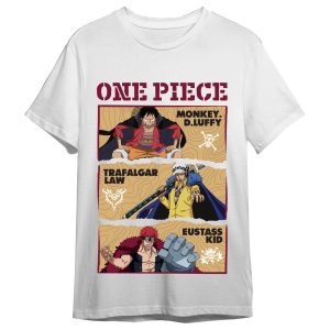 One Piece Monkey D. Luffy, Trafalgar Law & Eustass Kid adult t-shirt