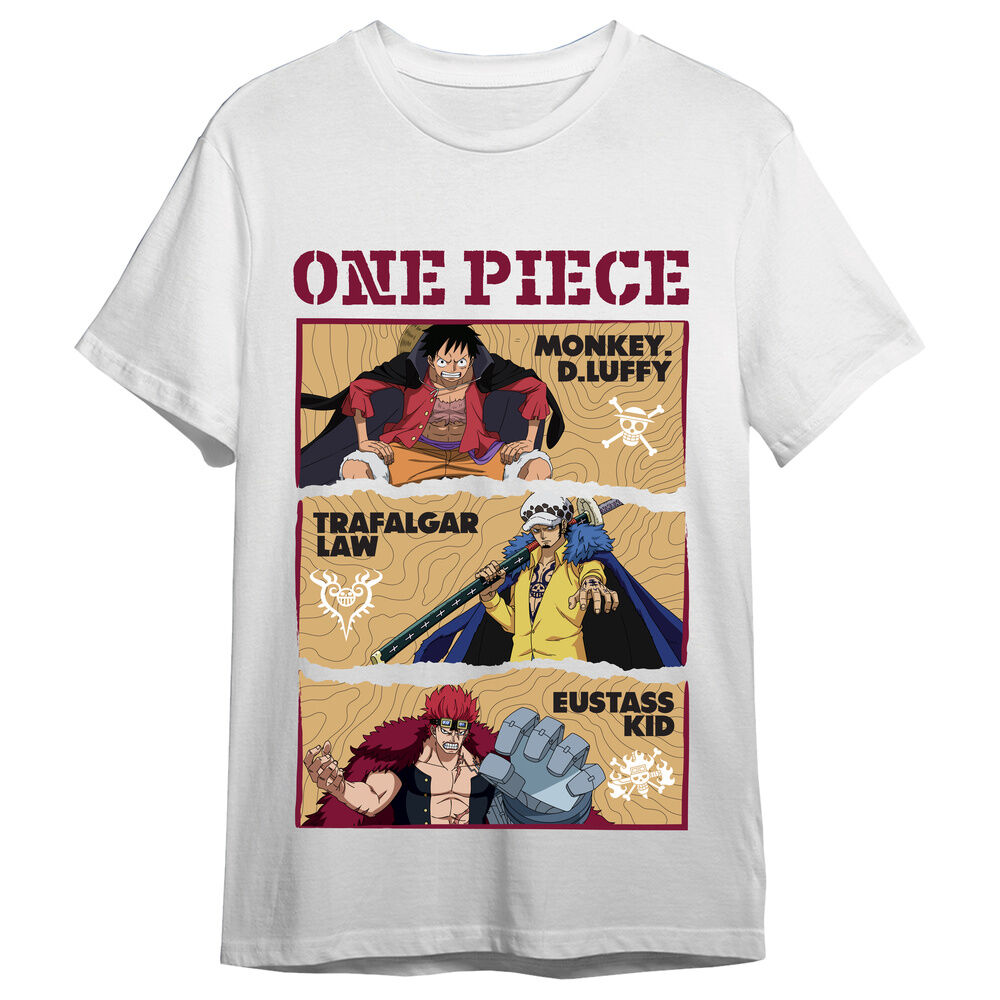 One Piece Monkey D. Luffy, Trafalgar Law & Eustass Kid adult t-shirt
