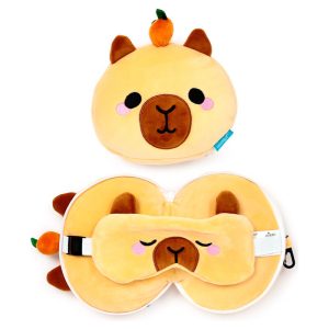 Capibara Duke Relaxeazzz travel pillow eye mask