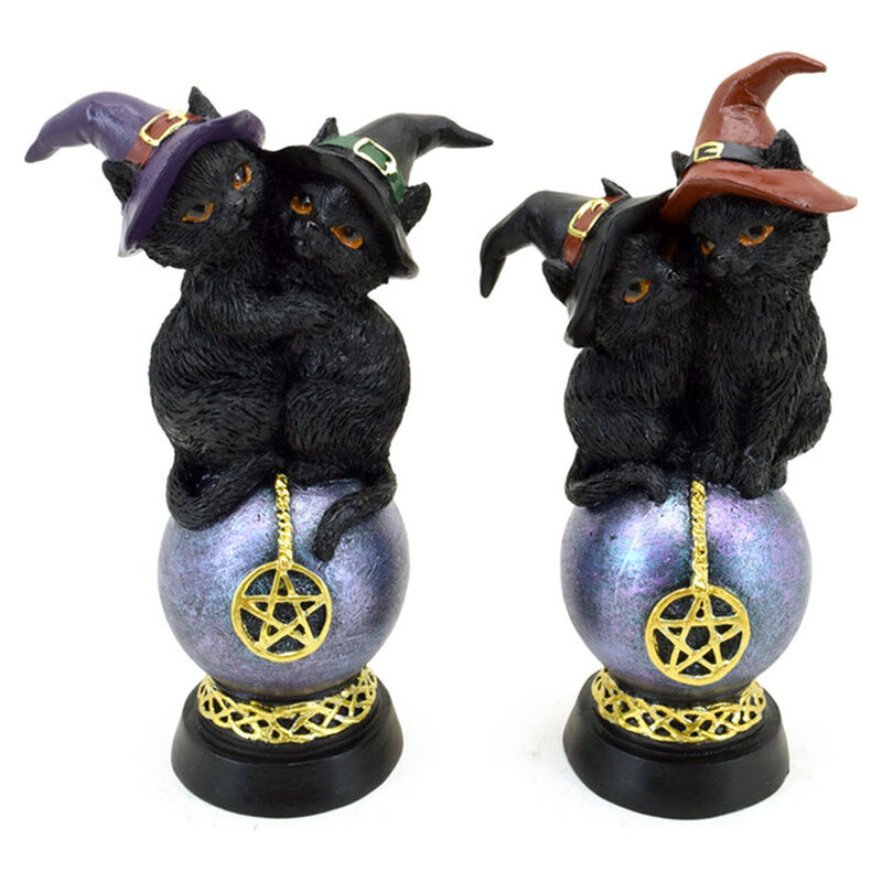 Pentagram and Black Cats Witch assorted figure