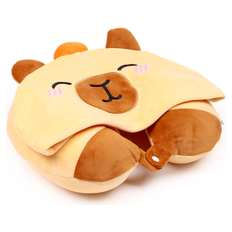 Hoodeazzz Duke The Capibara hooded travel pillow