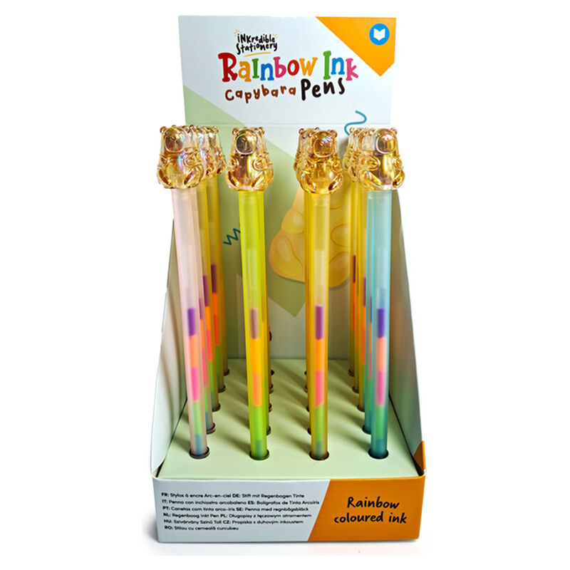 Capibara rainbow assorted pens