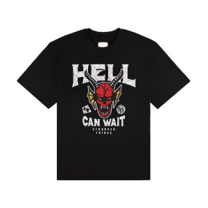 Stranger Things T-Shirt Hell Can Wait (black) Size L