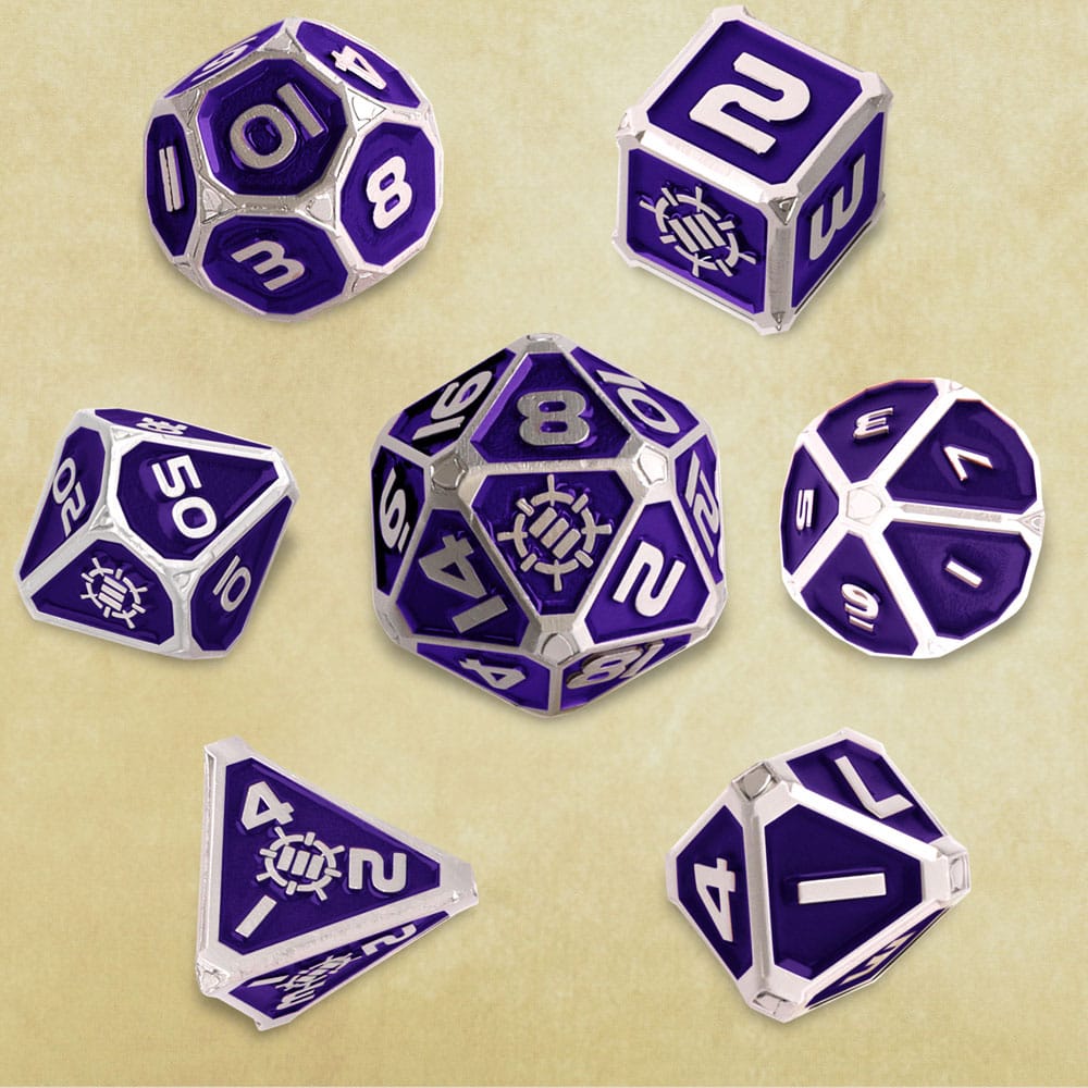 Enhance Tabletop Series Metal RPG Dice Set Purple (7) - Image 2