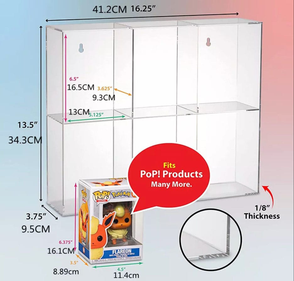 Evoretro Acrylic Display Case for 6 Funko Pops - Image 2