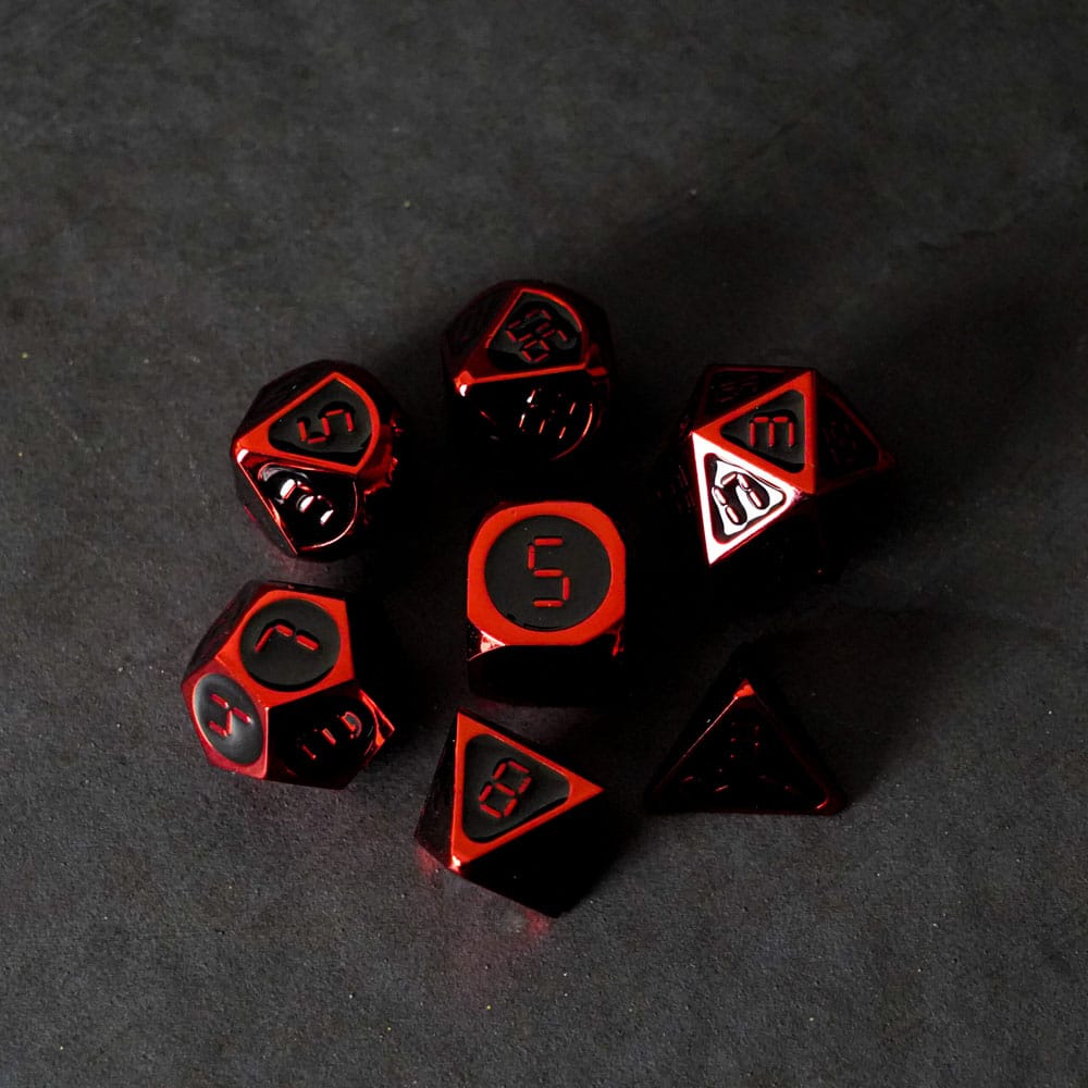 FanRoll Dice Set Red with Black Enamel (7) - Image 3