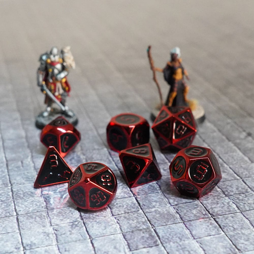 FanRoll Dice Set Red with Black Enamel (7) - Image 6