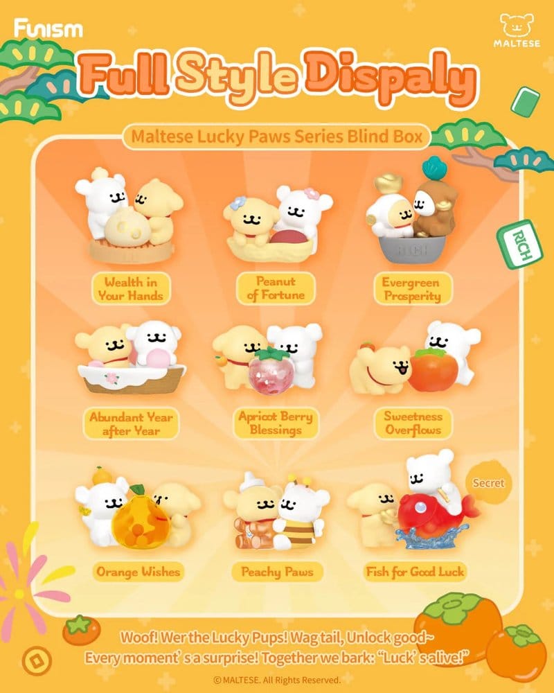 Maltese Blind Box Mini Figures Lucky Paws Series Display (8) - Image 11