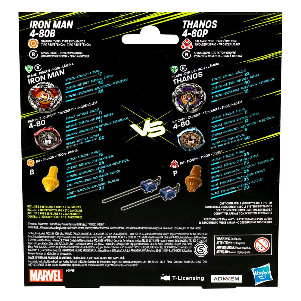 Beyblade X Marvel Collab Iron Man 4-80B vs. Thanos 4-60P - Image 4