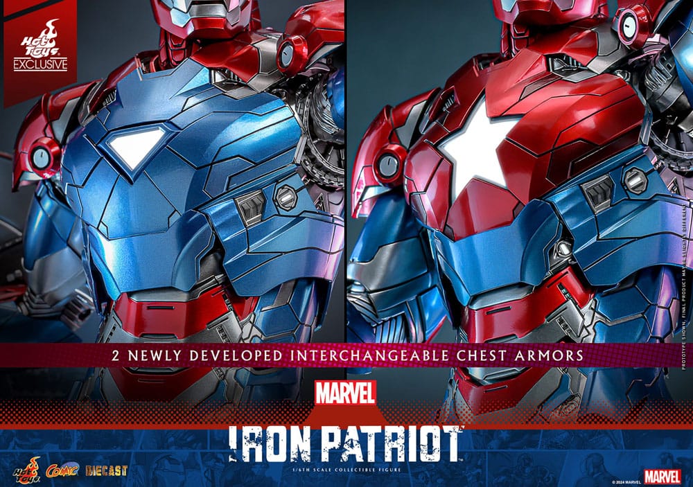 Marvel Comic Diecast Masterpiece Action Figure 1/6 Iron Patriot Hot Toys Exclusive 32 cm - Image 17