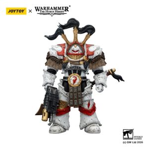 Warhammer 40,000 Action Figure White Scars Legion Praetor in Cataphractii Terminator Armour with Cyber Hawk Chogorian sword and combi-melta 14 cm