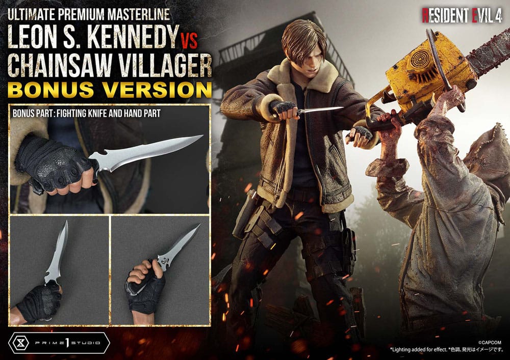 Resident Evil 4 Ultimate Premium Masterline Series Statue 1/4 Leon S. Kennedy vs. Chainsaw Villager Bonus Ver. 76 cm - Image 2