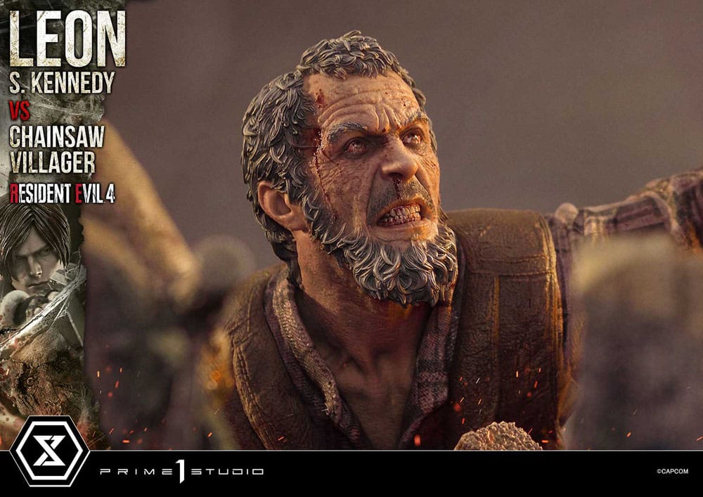 Resident Evil 4 Ultimate Premium Masterline Series Statue 1/4 Leon S. Kennedy vs. Chainsaw Villager Bonus Ver. 76 cm - Image 10