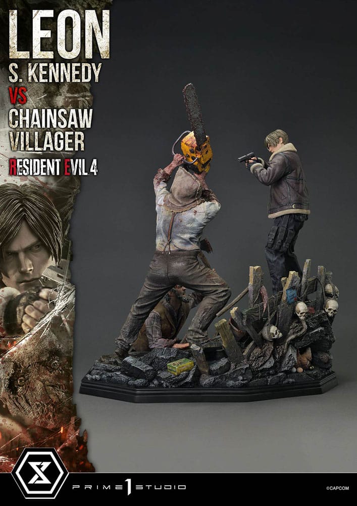 Resident Evil 4 Ultimate Premium Masterline Series Statue 1/4 Leon S. Kennedy vs. Chainsaw Villager Bonus Ver. 76 cm - Image 18