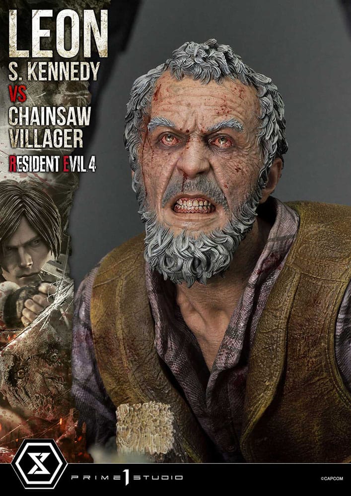 Resident Evil 4 Ultimate Premium Masterline Series Statue 1/4 Leon S. Kennedy vs. Chainsaw Villager Bonus Ver. 76 cm - Image 20