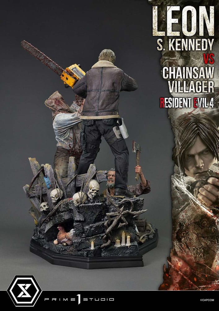 Resident Evil 4 Ultimate Premium Masterline Series Statue 1/4 Leon S. Kennedy vs. Chainsaw Villager Bonus Ver. 76 cm - Image 23