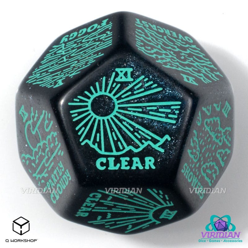 Viridian Jumbo Dice Weather Generator Die D12 Turquise - Image 2
