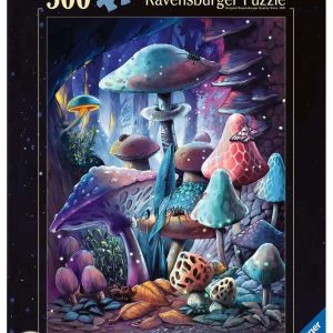 Ravensburger Glow-in-the-Dark Jigsaw Puzzle Moonlight Mushrooms (500 pieces)