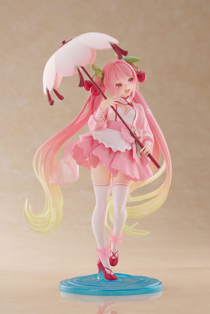 Hatsune Miku AMP PVC Statue Newley Written Sakura Miku Sakura Dress Ver. 21 cm - Image 5
