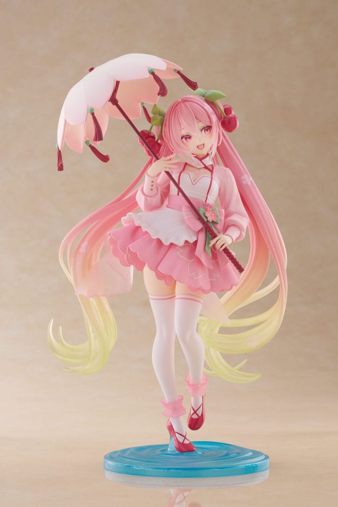 Hatsune Miku AMP PVC Statue Newley Written Sakura Miku Sakura Dress Ver. 21 cm - Image 6