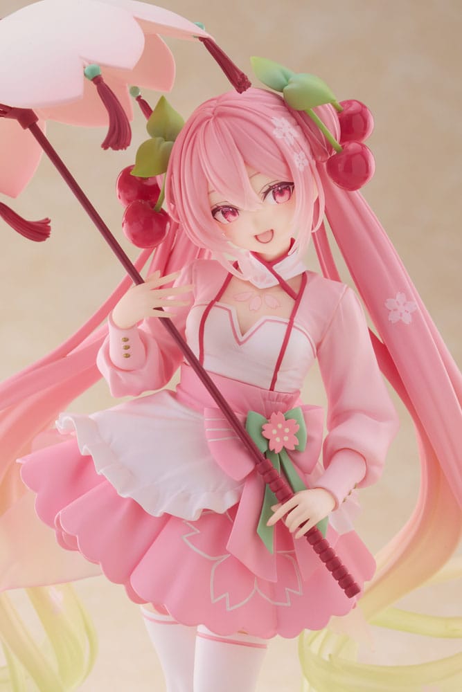 Hatsune Miku AMP PVC Statue Newley Written Sakura Miku Sakura Dress Ver. 21 cm - Image 8
