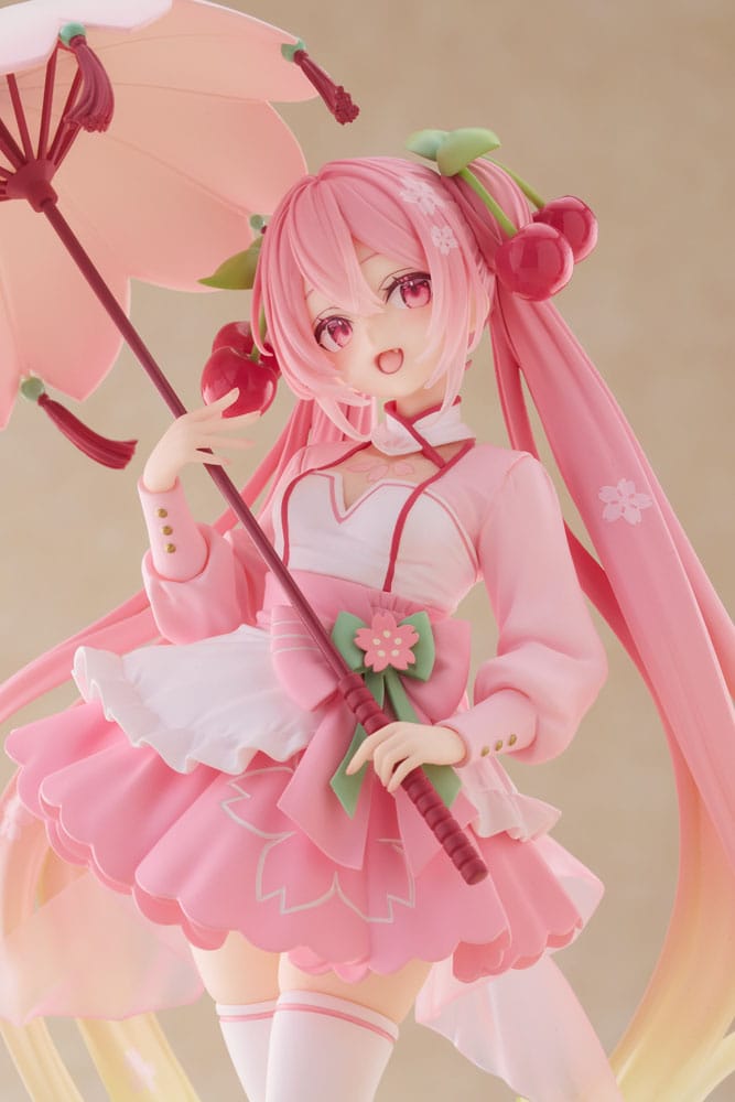 Hatsune Miku AMP PVC Statue Newley Written Sakura Miku Sakura Dress Ver. 21 cm - Image 9