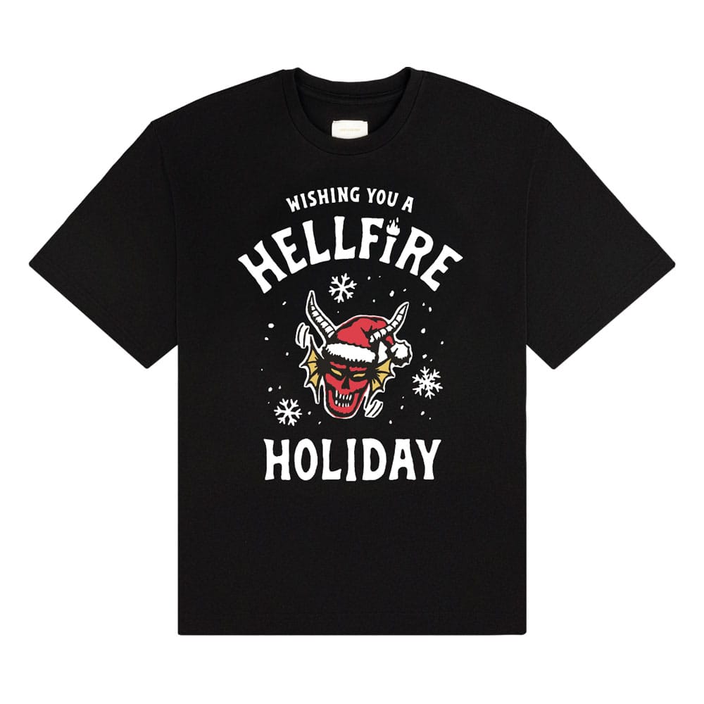 Stranger Things T-Shirt Wishing You A Hellfire Holiday Size M
