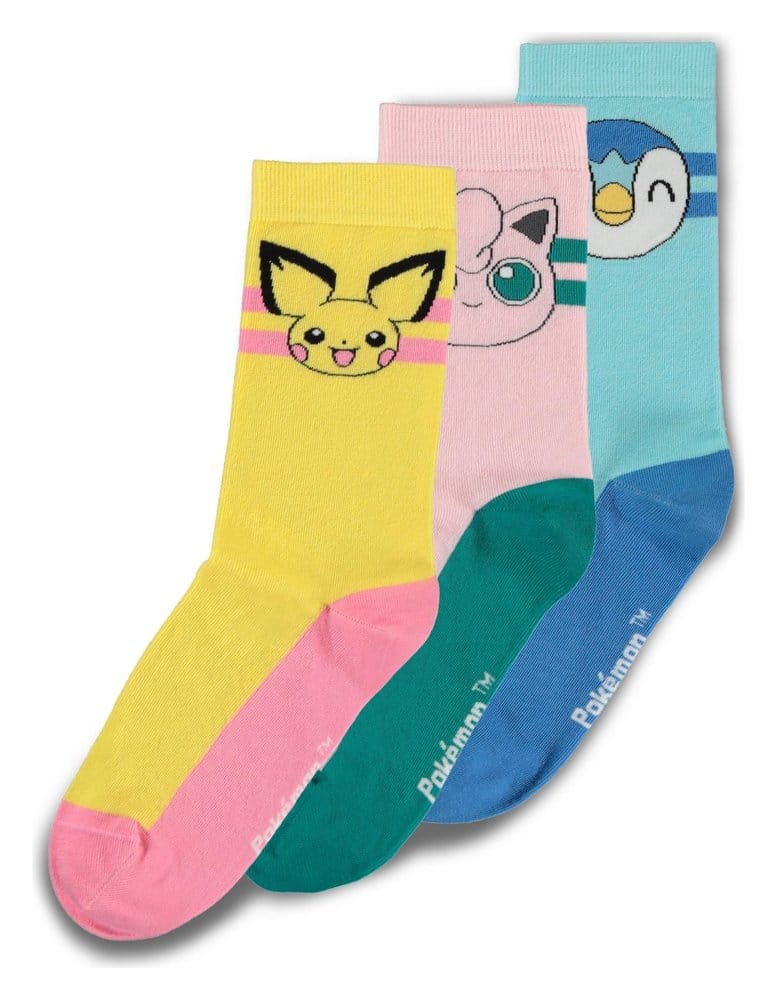 Pokémon Socks 3-Pack Crew 39-42