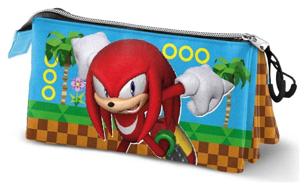 Sonic - The Hedgehog Triple Pencil case SEGA Knuckles Run Multicolour