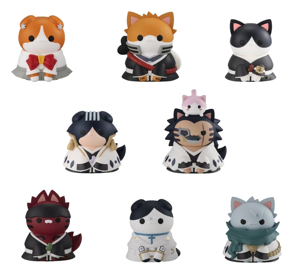 Bleach Mega Cat Project Minifigures 3 cm Thousand-Year Blood War Bleach Nyan Blind Box Display (8) (Repeat)
